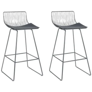 Sgabello da bar Set di 2 Metallo Argento FREDONIA
