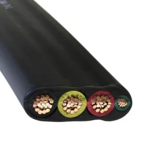250' 1/0 3 Heavy Duty Flat W/GRND THW/Submersible Pump Cable Rame antico PVC 600V