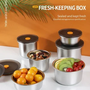 ⭐Contenitore rotondo acciaio inox con coperchio sottovuoto