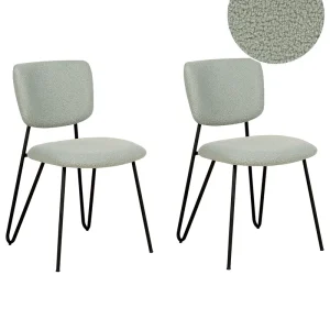 Set di 2 sedie da pranzo tessuto bouclé grigio distinto NELKO