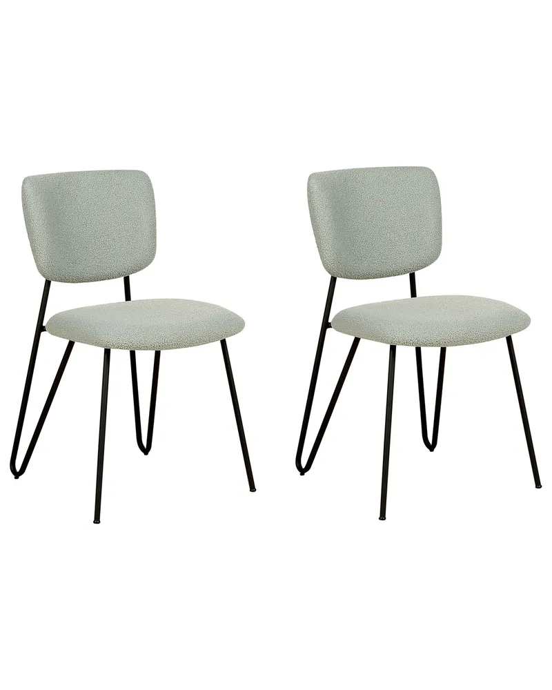 Set di 2 sedie da pranzo tessuto bouclé grigio distinto NELKO