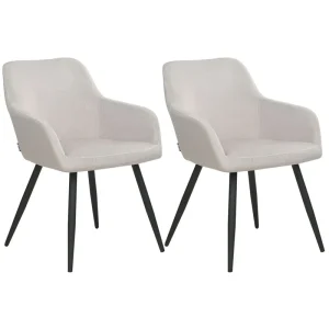 Set di 2 sedie velluto tortora CASMALIA